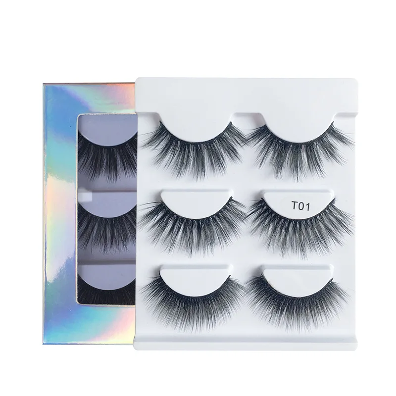 3 Pairs of Fake Eyelashes with High Imitation Mink Hair Wholesale Thick Eyelashes Naturally Curl Up.