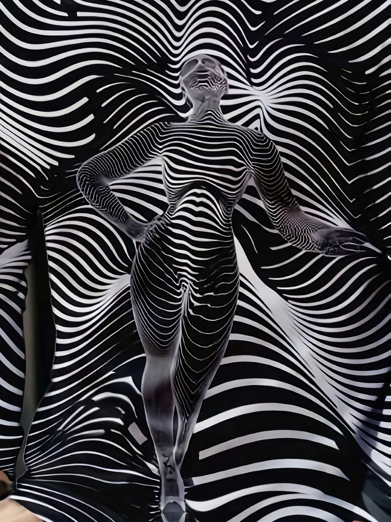 الخطوط العريضة موضوع نمط مطبوعة كم طويل تي شيرت أزياء التجميع جولة الرقبة مريحة للتنفس أعلى يوميا #3