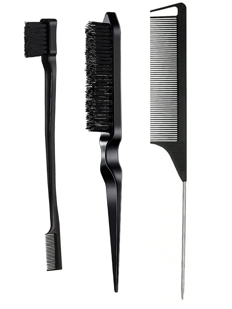 3-Piece Hair Styling Comb Set with Brushes