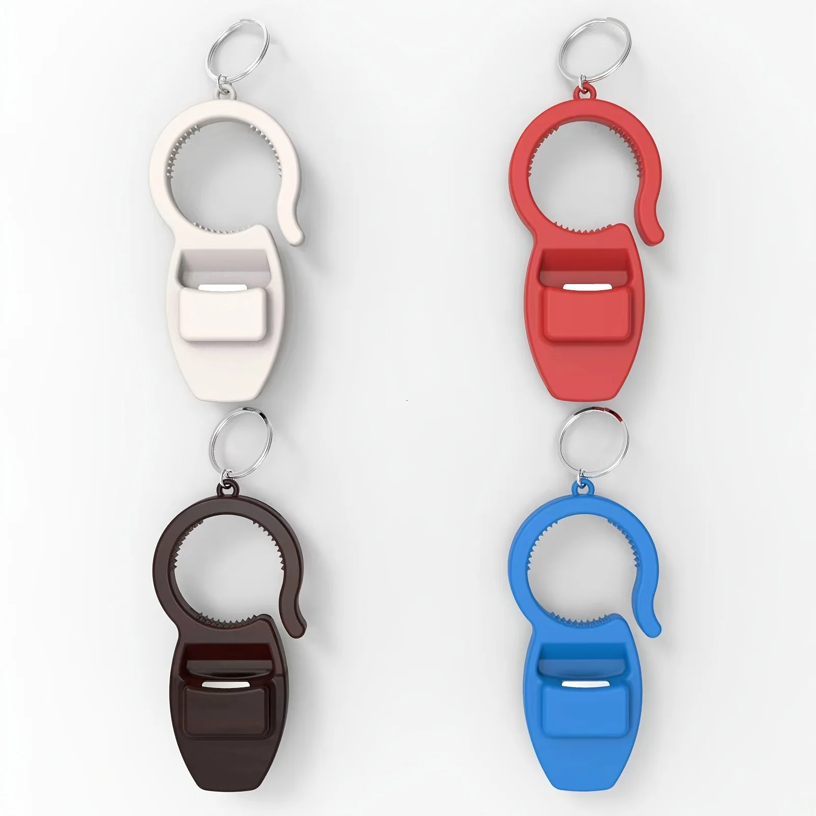1pc/4pcs 3-in-1 Multifunctional Can & Bottle Opener Keychain For Soda Beer Cans