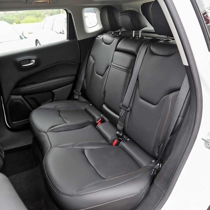 Maßgefertigte Autositzbezüge und Zubehör für 5 Sitze, Komplettset, hochwertiges Leder für Jeep Grand Cherokee, Compass, Wrangler. – Detail 2