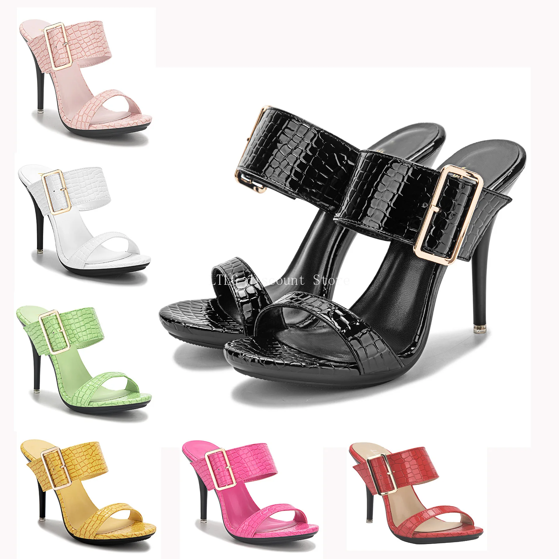 

2025 женские сандалии с открытым носком, туфли на высоком каблуке, тапочки с пряжкой и ремешком, женские летние вечерние повседневные туфли-лодочки по индивидуальному заказу