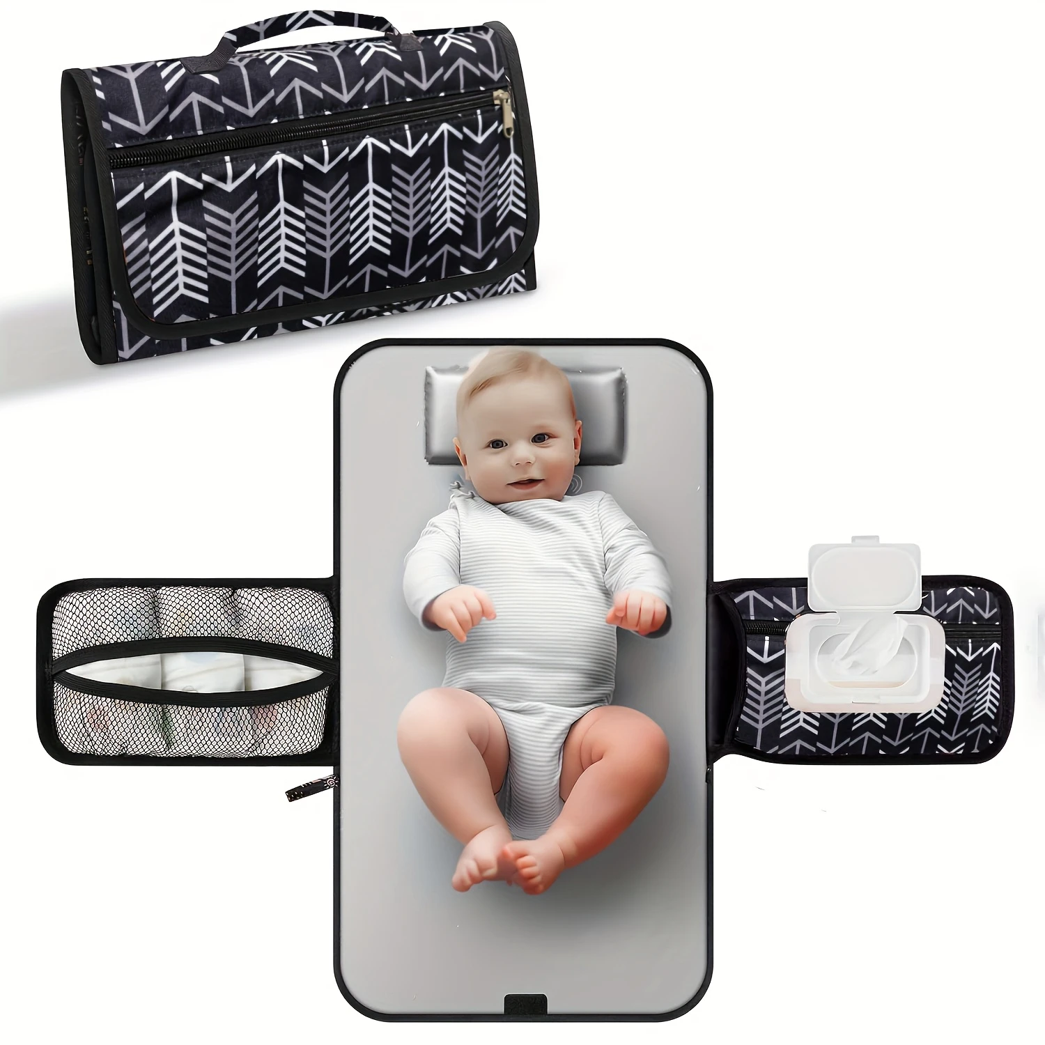 

Portable Diaper Changing Pad - Ultra-Portable and Lightweight for Easy Travel, Compact and Handheld Design for Convenience