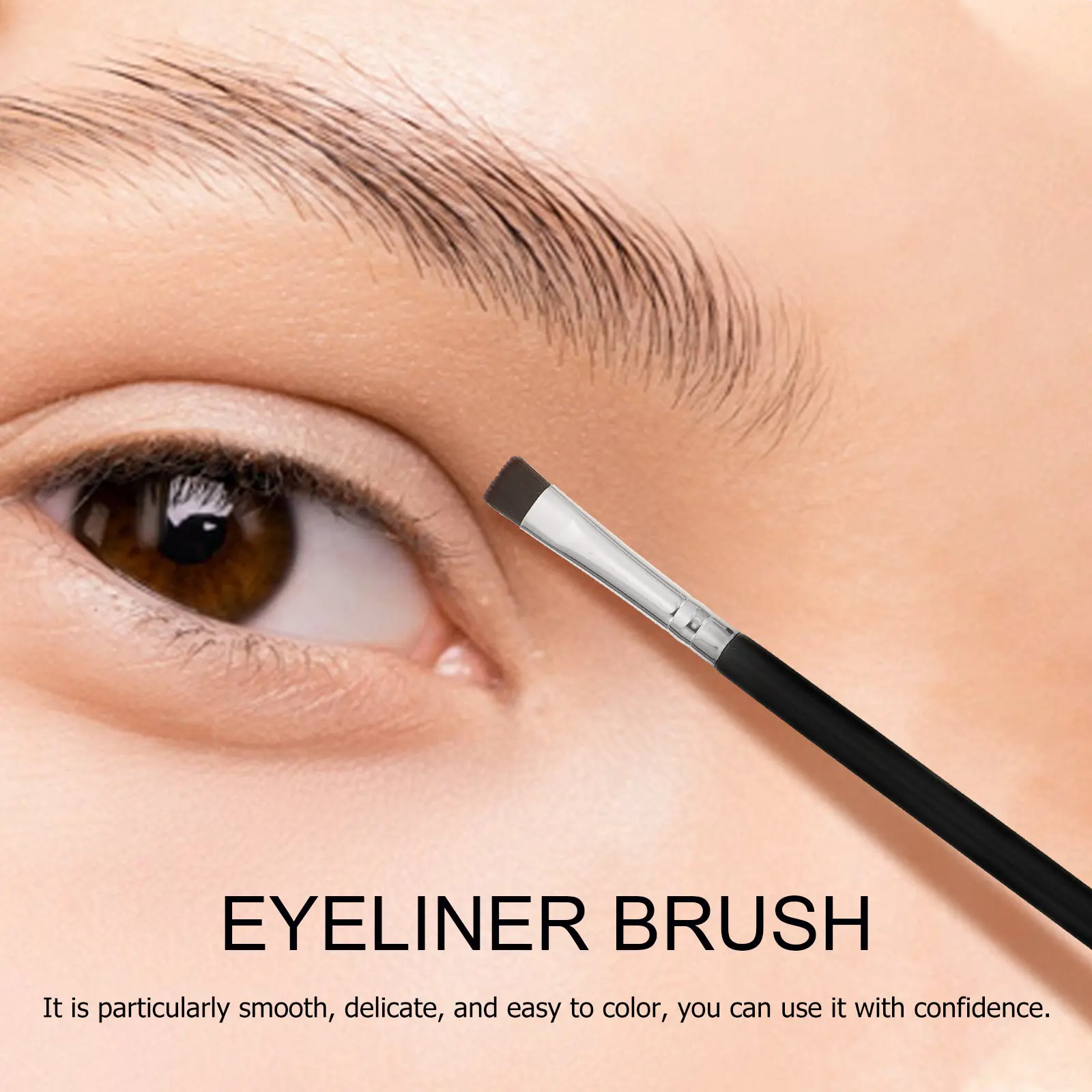 6Pcs Eyebrow Eyeliner Brushes Premium Dual Use Eye Makeup Tools Flat Brush Set Makeup Supplies Professional Home Use