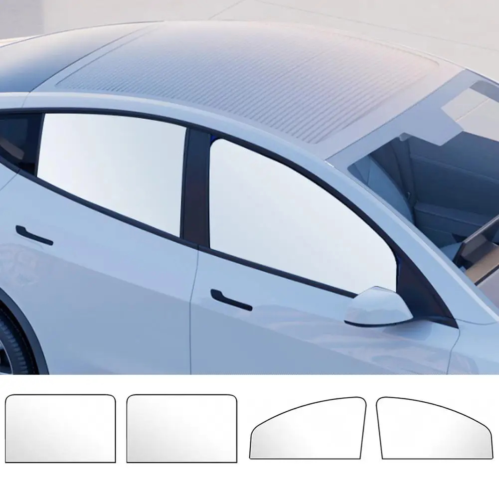 Magnetic Car Window Sunshade Titanium Silver Cloth Sun Shade Curtain Foldable UV Protection Side Window Sun Visor