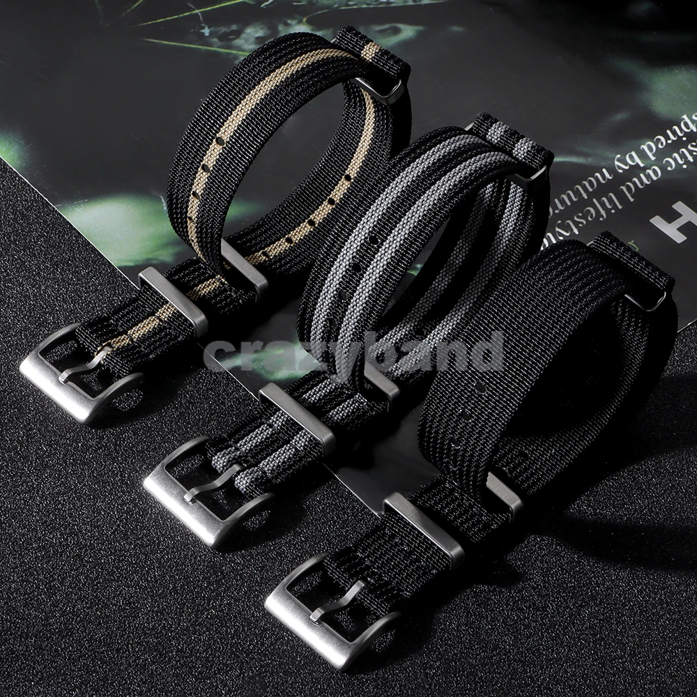 New Ribbed Nylon Watch Band for Seiko Strap 18mm 20mm 22mm for Omega Watchband Accessories for Military Wristbelt Soft Bracelets