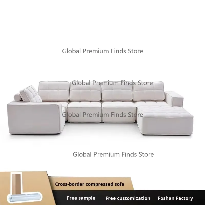 Vacuum Compression Italian Style Modular Fabric Sofa Set with Sponge Filling for Small Apartment Living Room Freely Combination
