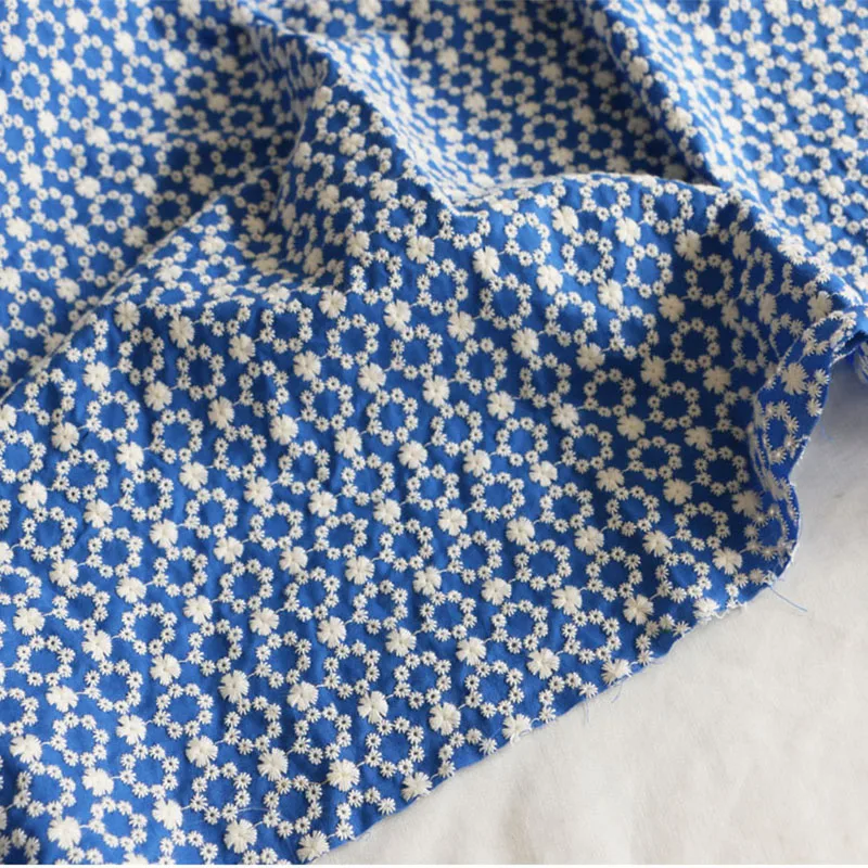 

INS Multi-Color Encrypted Exquisite Geometric Cotton Linen Fabric For Shirts Dresses Clothing Fabrics Diy Apparel Sewing Fabric