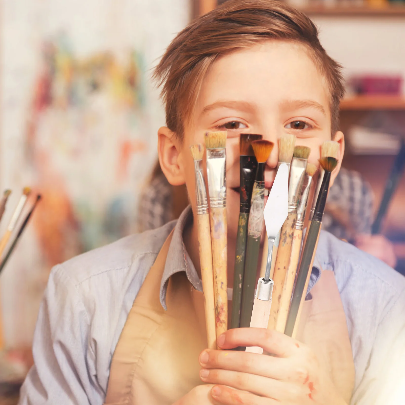 

5Pcs Oil Painting Supplies Spatulas Metal Tools Stainless Steel Blades Art Scraper Drawing Spatula Painting Scrapers H Tools