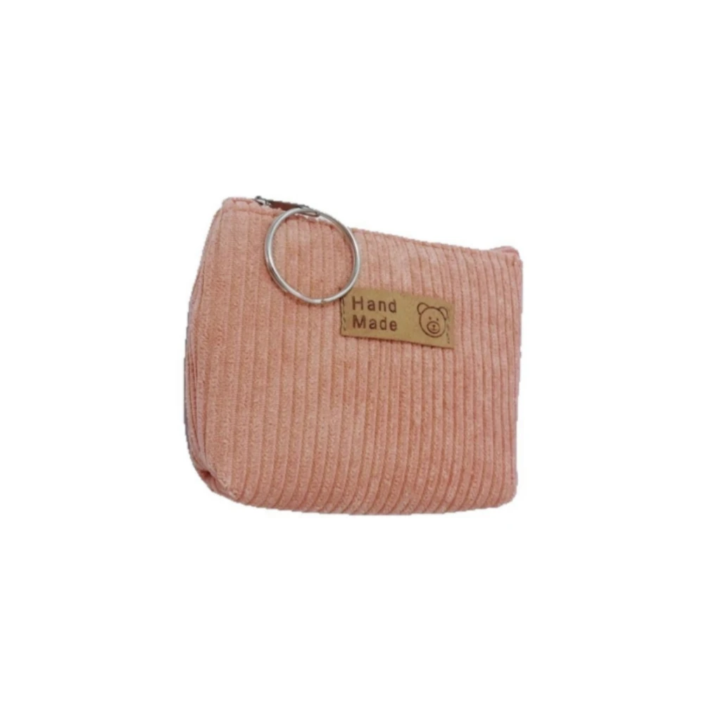 Mini Corduroy Coin Purse Vintage-Inspired Casual Coin Bag Unlined Fabric Purse Multi-Functional Zipper Closure Pouch For Gift
