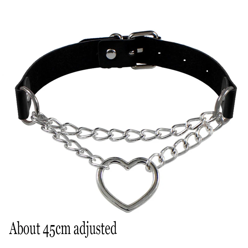 Frau Schwarz Fledermaus Punk Halsband Halskette Sexy PU Leder Herz Lock Schlüssel Spike Gothic Cosplay Zubehör Partei Schmuck Neue