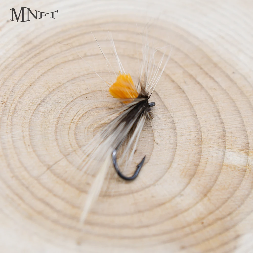 MNFT 10PCS 10# Orange Grey Parachute Dry Fly  Caddis Trout Flies Fishing Fly Lure