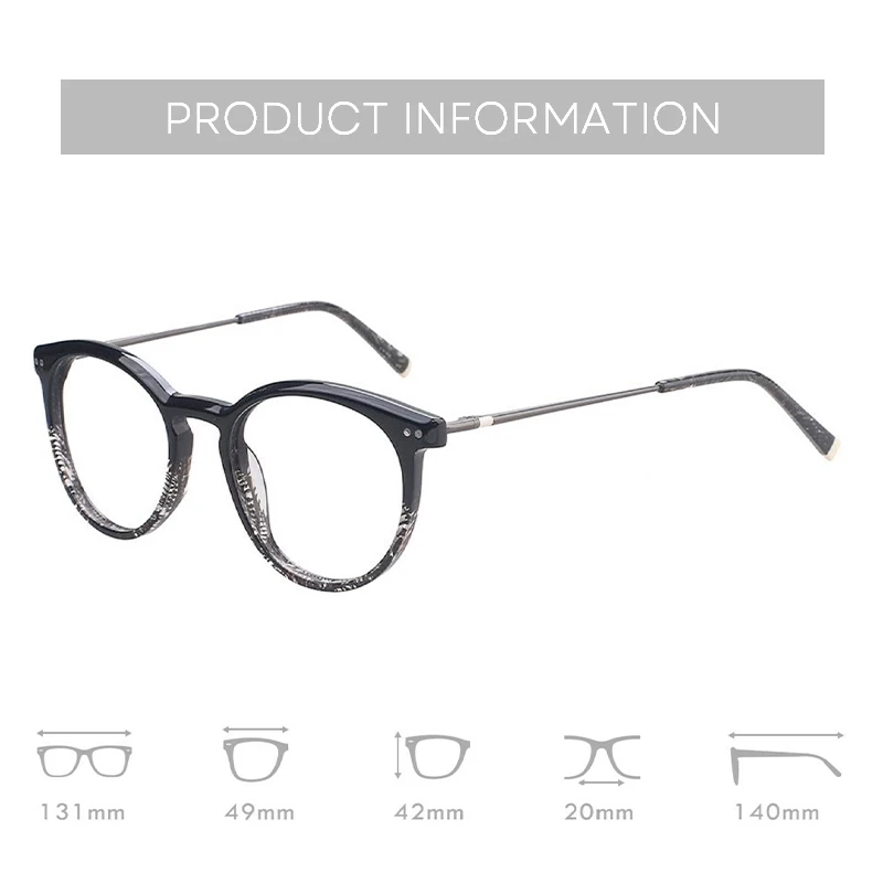 BLUEMOKY Acetate Round Prescription Glasses for Women Trend Anti Blue Light Photochromic Optical Eyeglasses Myopia Eyewear