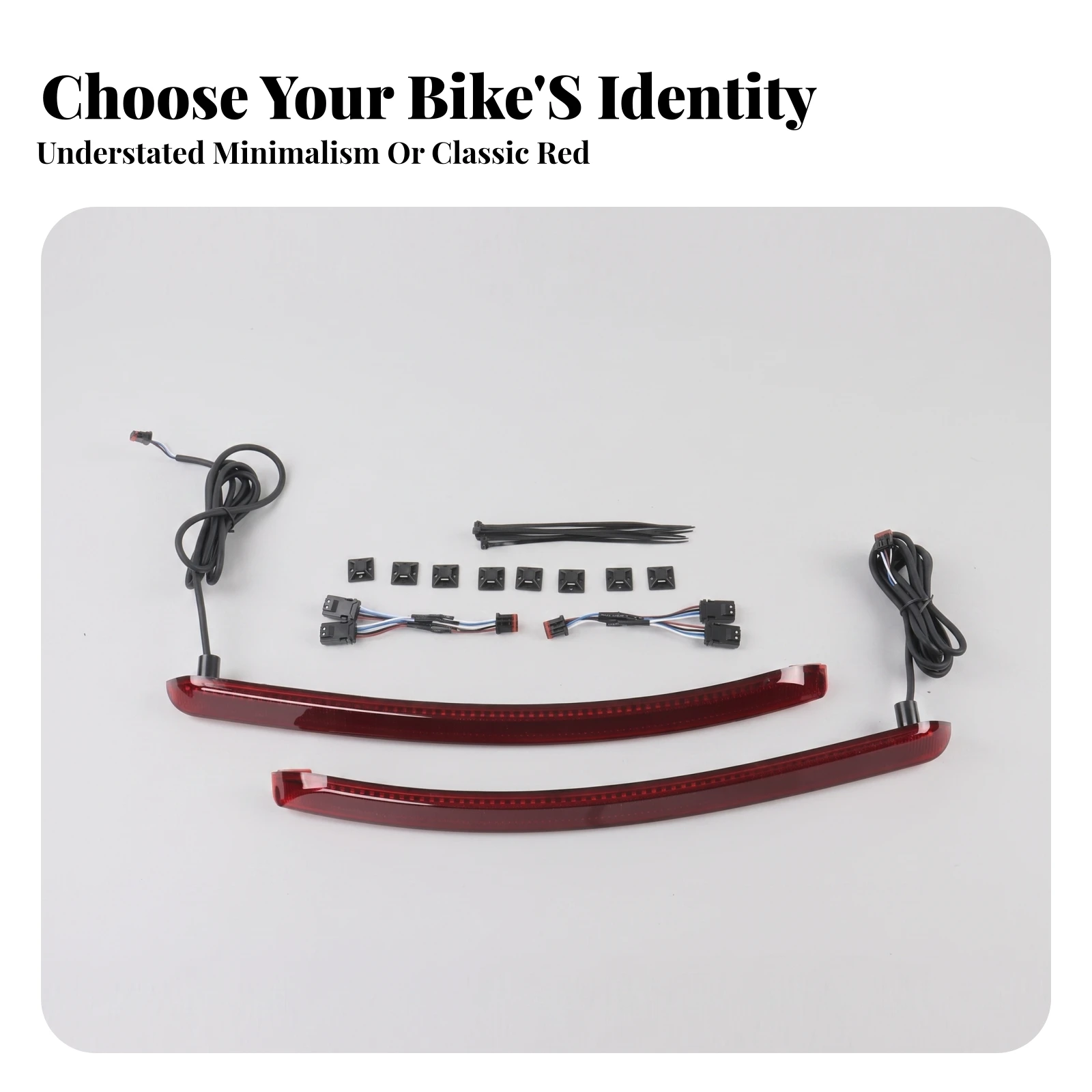 Saddlebag Light Kit Curved LED Light Strips with Mounting Clips Lighting Impact-Resistant Adjustable for Motorcycle Riders