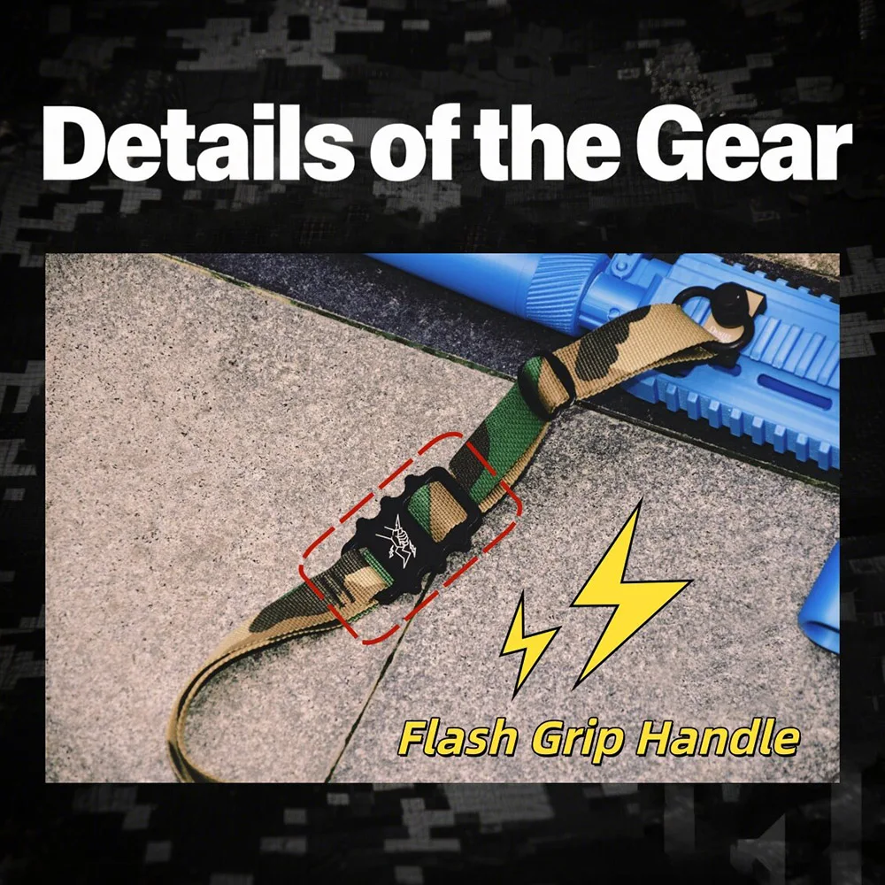 Tactical Two‑Point Rifle Sling Quick Adjust Gun Strap with 3 Interchangeable Connectors QD Swivel Snap for Hunting Shooting