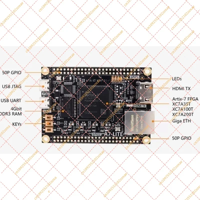 LF XC7A35T FPGA Core Board Artix-7 Development Module 100T Compatible A7-Lite PCB for Embedded System Design