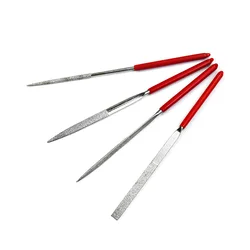 2pcs Diamond File Set Plastic Handle Metal Stone Grinding Flat Diamond Needle File DIY Wood Rasp File Needle Jewelry Polishing