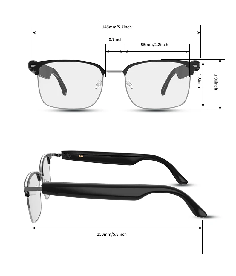 KOIPSSE Smart-Brille, schwarze Technologie, hochwertige Outdoor-Sportarten für Erwachsene, Strand, Fahren, integrierte Lautsprecher, Musik spielen, Dual-Touch-HIF – Detail 16