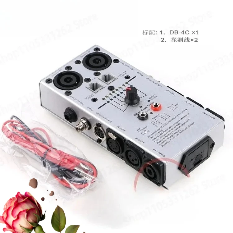 DB-4C Cable Tester for Audio Signal, Speaker Wire Continuity Checker for Network Sound Engineering, Test Tool