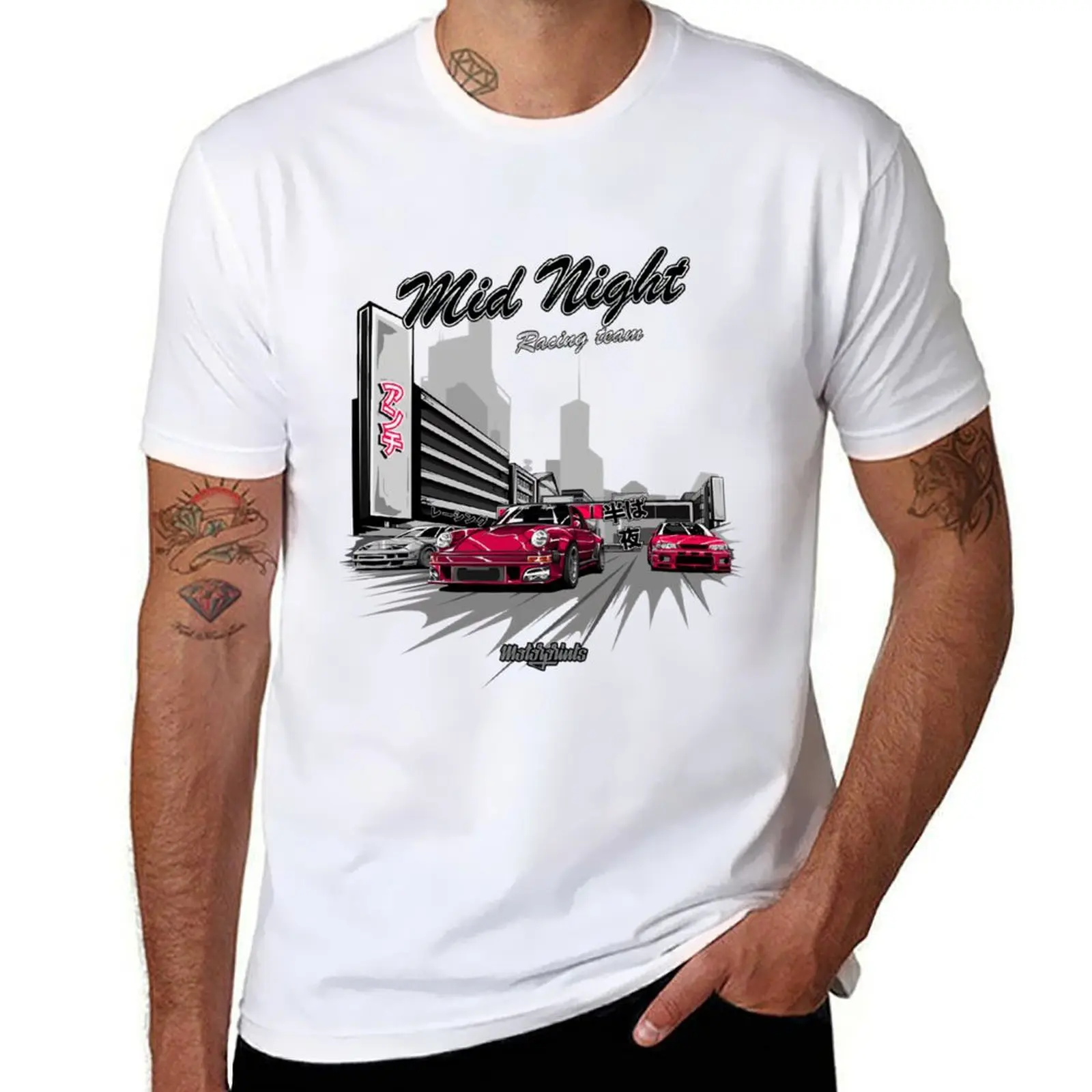 

Mid Night T-Shirt All Match Print Short Sleeve Top