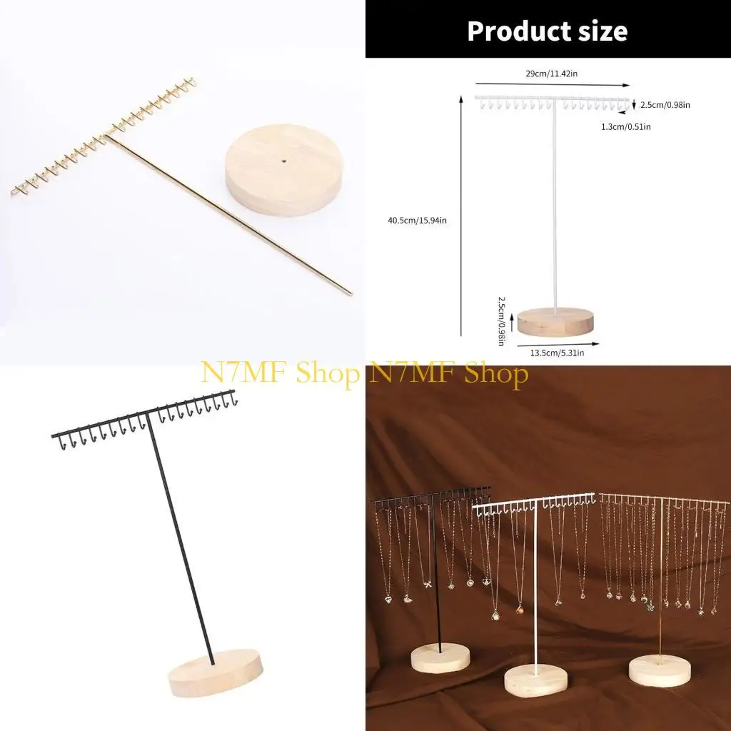 

N7MF Portable Alloy Jewelry Organizers Stand Space Saving Necklace and Bracelet Holder Fashionable Home Accessory