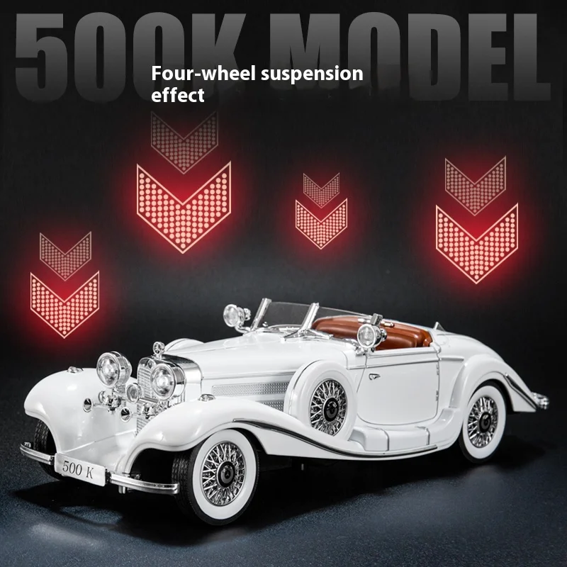 1:18 1936年メルセデスベンツ500Kクラシックビンテージカー合金製ダイ