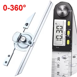 360degree 320degree Metal Universal Bevel Protractor Angle Finder Angular Dial Ruler Goniometer  Digital Protractor Inclinometer