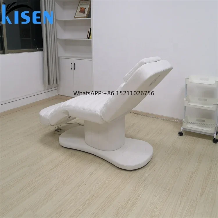 Modern 3 motors milking massage lift table de professional electric eyelash facial SPA cosmetic white beauty salon bed