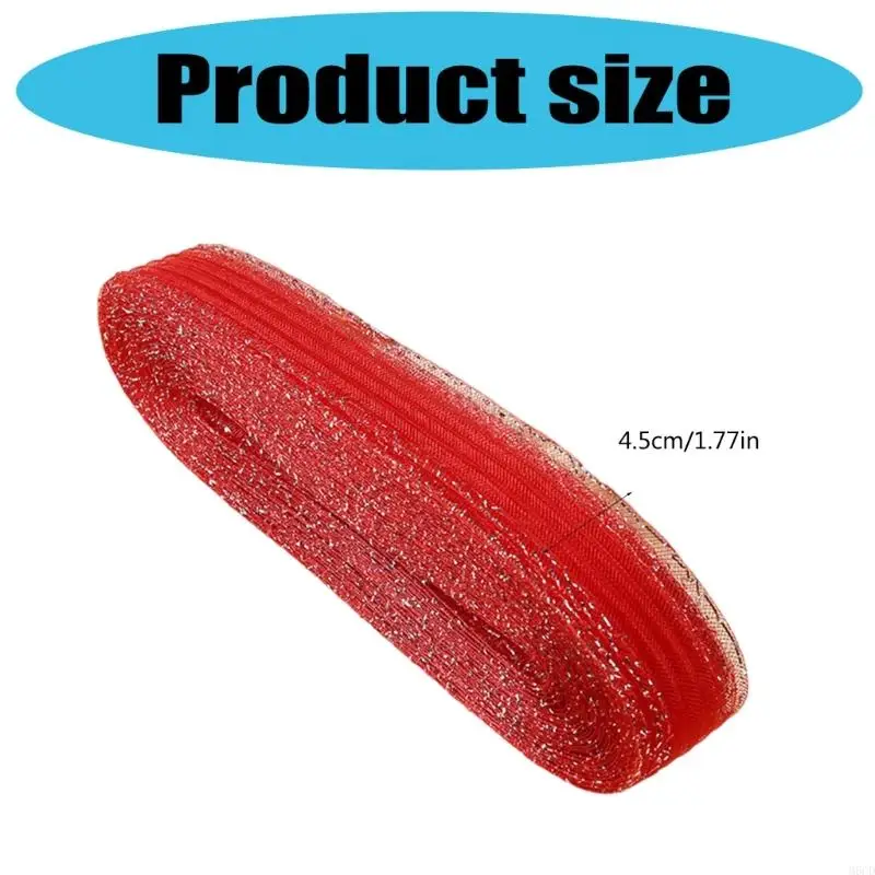 M6CD Elegant Thread Piping Tape Fashion Home Textiles Luxurious Satins Border Tape for Clothing and Packaging