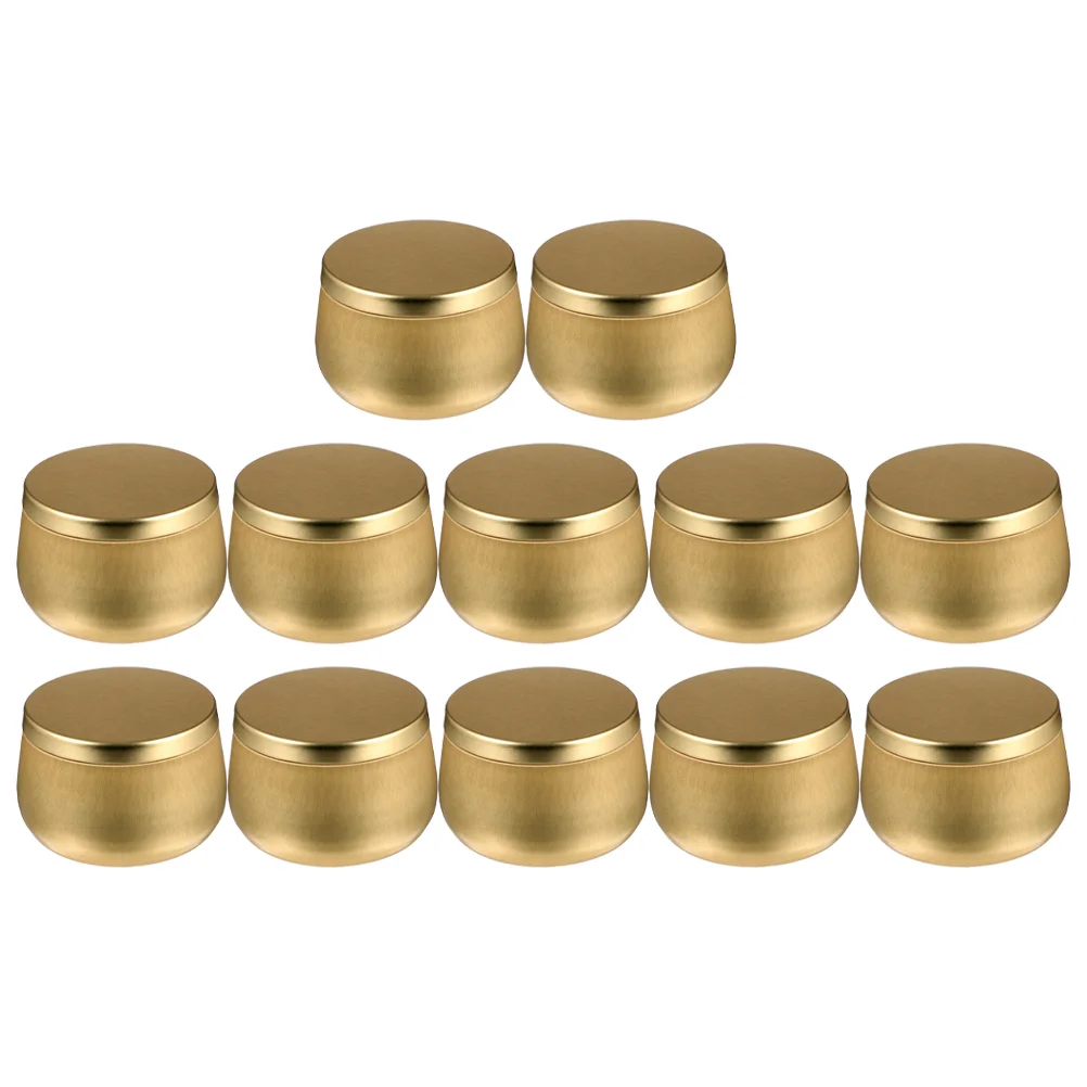 

12 Pcs Belly Storage Jar Jars Sundries Tea Tin Gold Planter Pot Bag Organizer Round Craft Suite