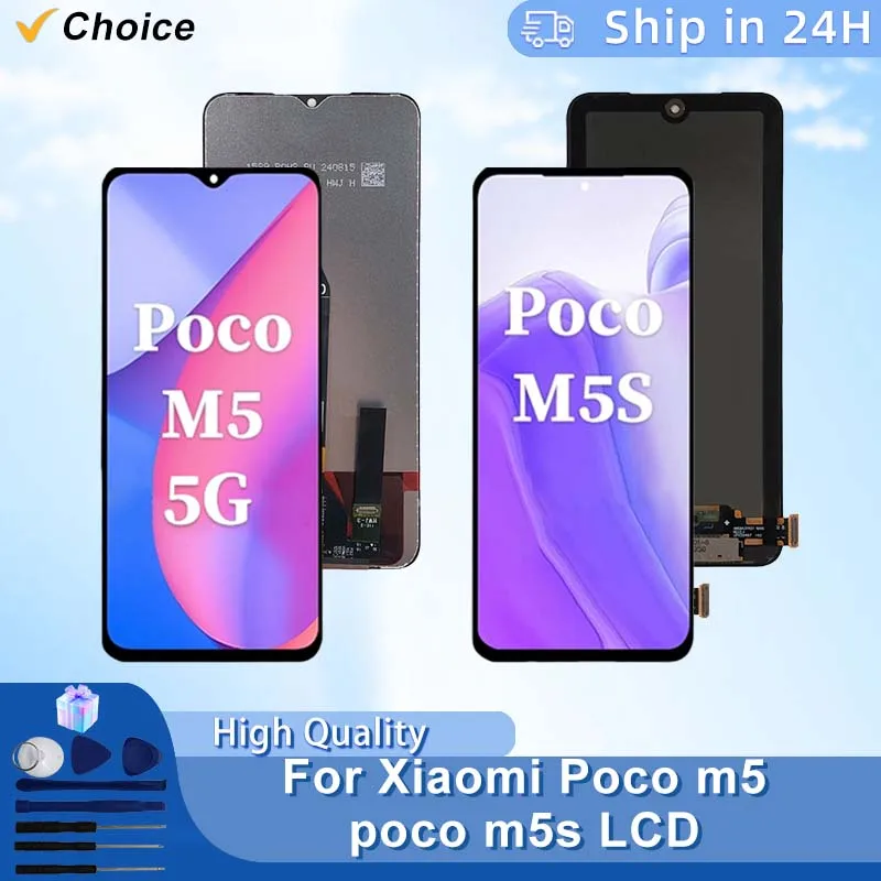 OLED LCD For Xiaomi Poco M5 LCD Note 11E Display Touch Screen Digitizer Assembly For POCO M5S LCD Note 10 4G Display TFT Replace