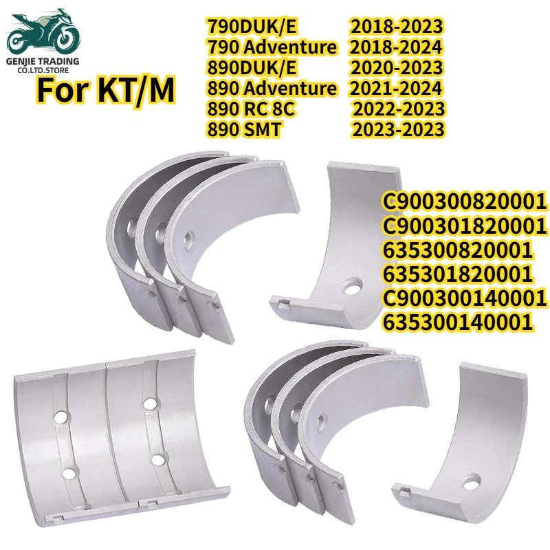 C900300140001 For KT/M 790 890 DUK/E Adventure STD ~ +100 38~37mm Moto Connecting Rods Main Crankshaft Bearing 890 RC 8C SMT