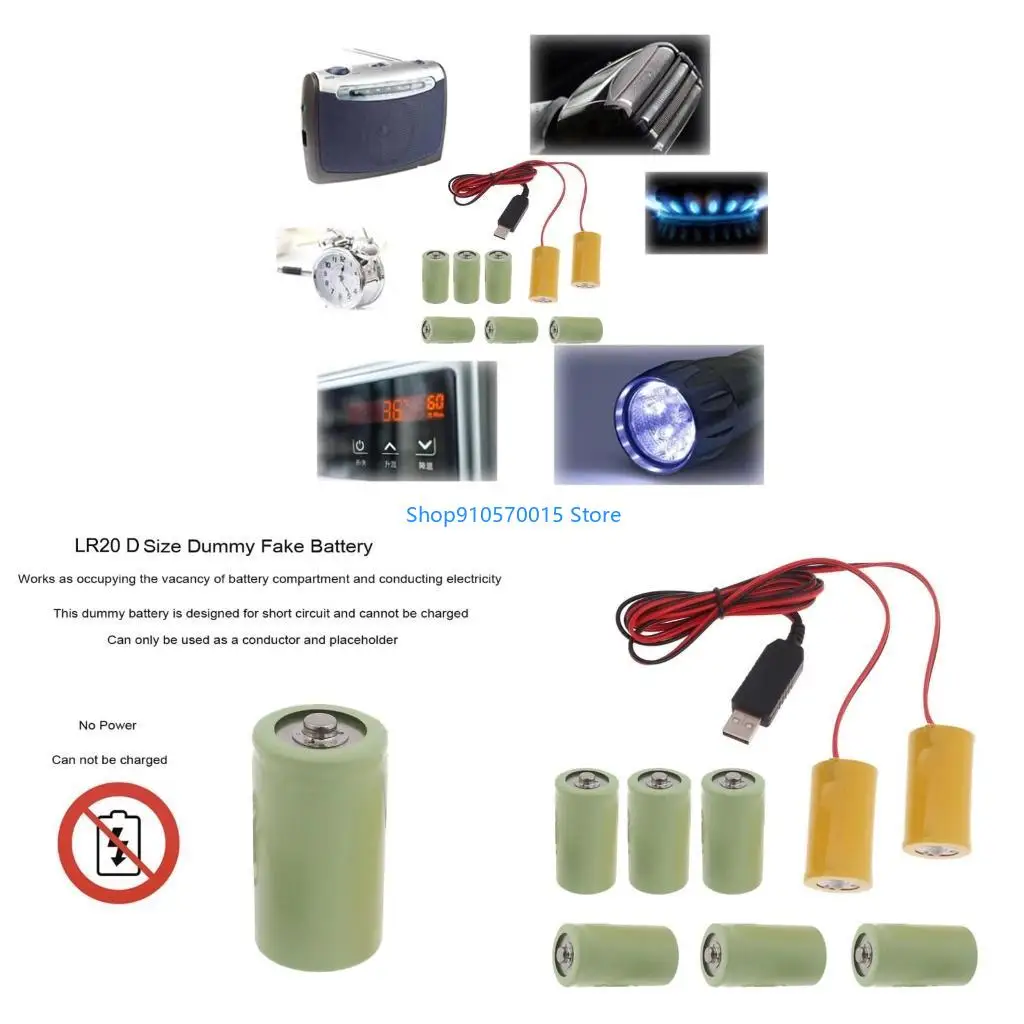 B95C 96cm Battery Eliminators Replace 4pcs 1.5V LR20 D Connected 4x1.5V Battery