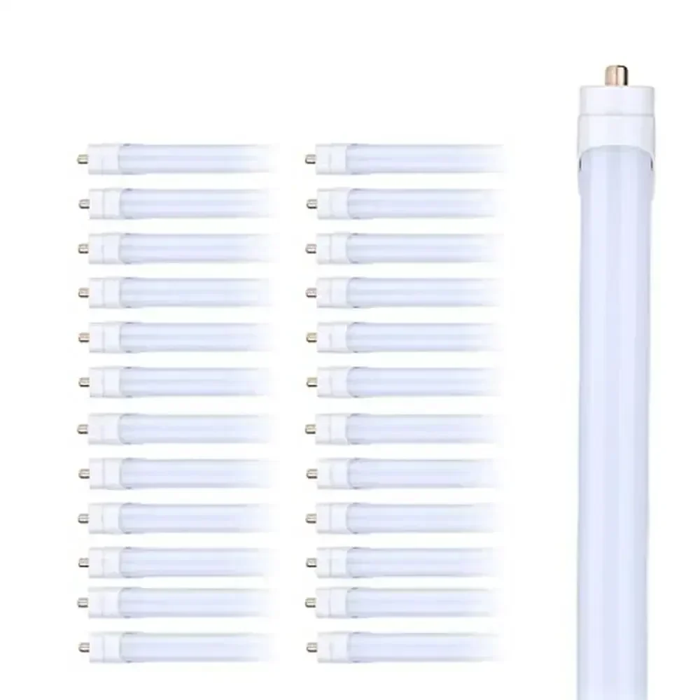 8FT T8 T10 T12 LED Tube 45W FA8 Single Pin 5000K Frosted Cover Dual-Ended Power Energy Saving Garage School Factory Office