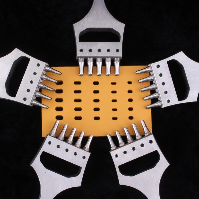 Strap Flat Punching 6.5 Spacing 5-hole Strap Punching Tool, Multi-specification Handmade Leather Goods DIY Tools