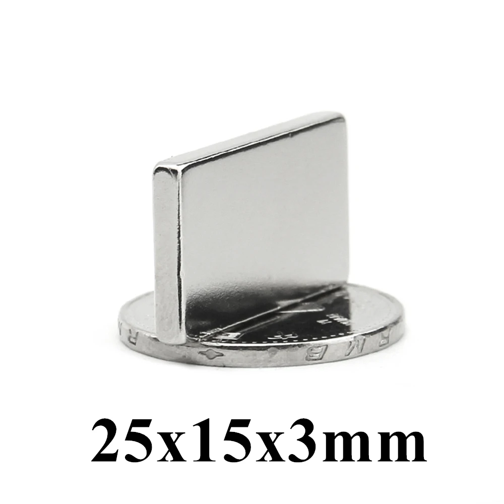 

2-100pcs 25x15x3mm Super Powerful Strong Rare Earth Block NdFeB Magnet Neodymium N35 Magnets 25x15x3mm