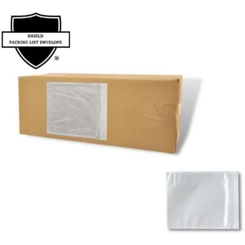 (500) 10 x 12 Clear Packing List Envelope Back Load Plain Face