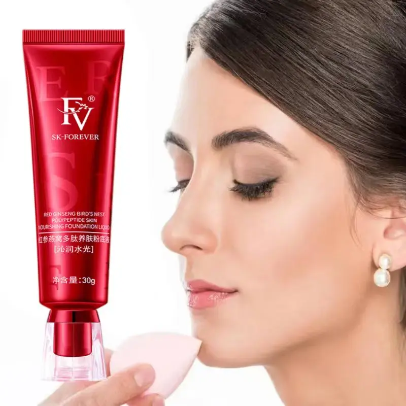 NEW FV Foundation Red Ginseng Bird\'s Nest Liquid Foundation Oil-control Waterproof Hydrating Concealer Long-lasting Face Base 15