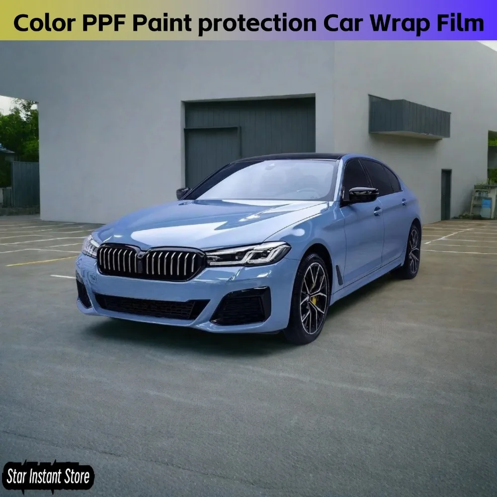 

Color TPU PPF Gloss Porcelain Blue Vinyl Car Wrap Premium High Good Quality Film Paint protection Film Anti Scratch 7.5mil