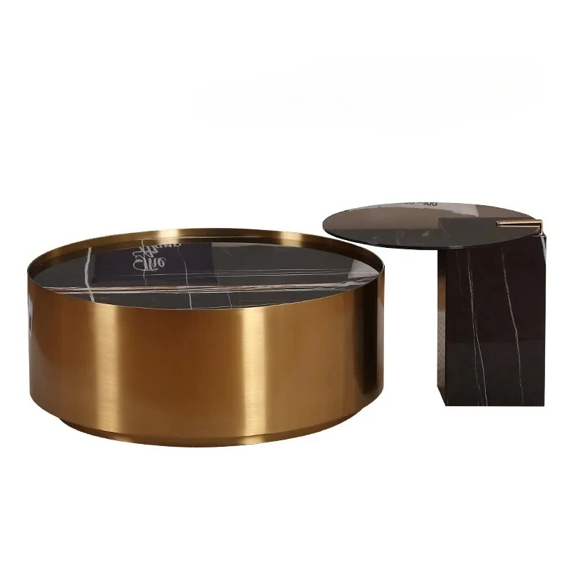 Tavolino da caffè di lusso leggero e minimalista moderno in marmo Nordico soggiorno angolo creativo pochi tavoli da tè rotondi i