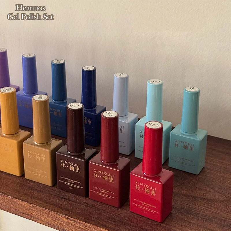 Eleanuos Nieuwe gel Polijsten 60PCS Gemengde Vernis Inweken Kleur gel Effen Kleur Blijvende UV LED Nail Design Salon Hoge kwaliteit Kit