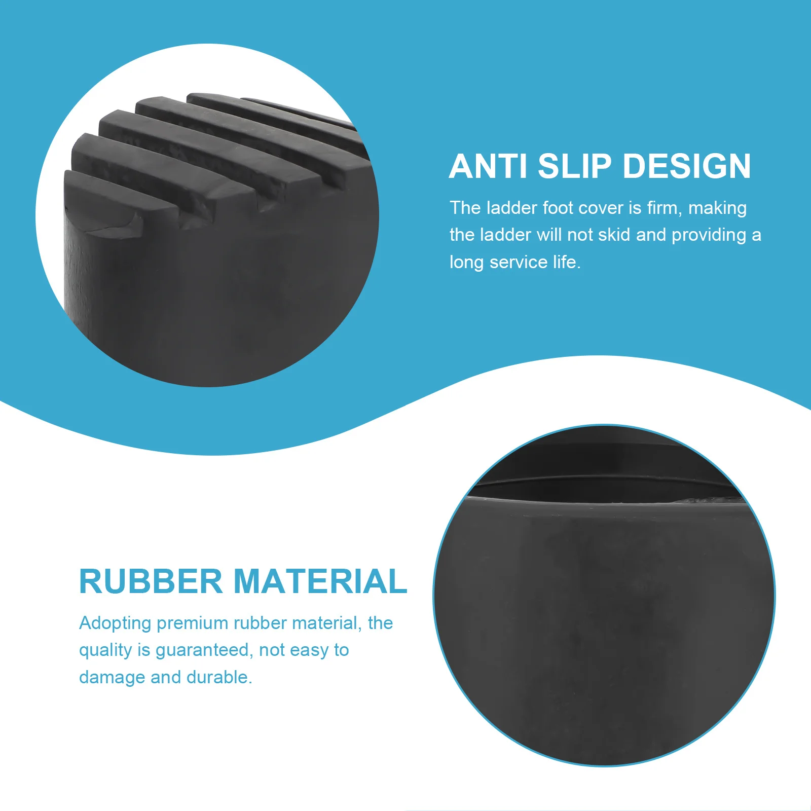 

2Pcs Non-Slip Rubber Ladder Feet Cover Ladder Foot Pads Protective Caps Durable Replacement Parts Apartment Must Haves