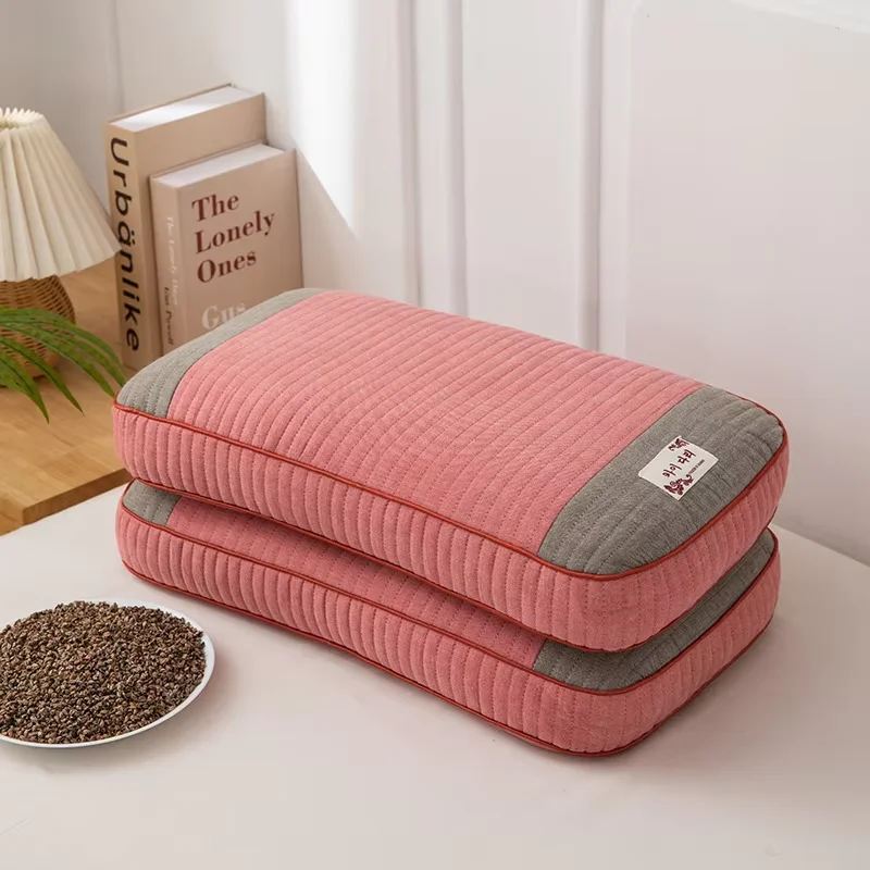 Traditional Buckwheat Standard Size Pillow Organic Cotton with Natural Technology for Cool Sleep Bed Sleep Pillow