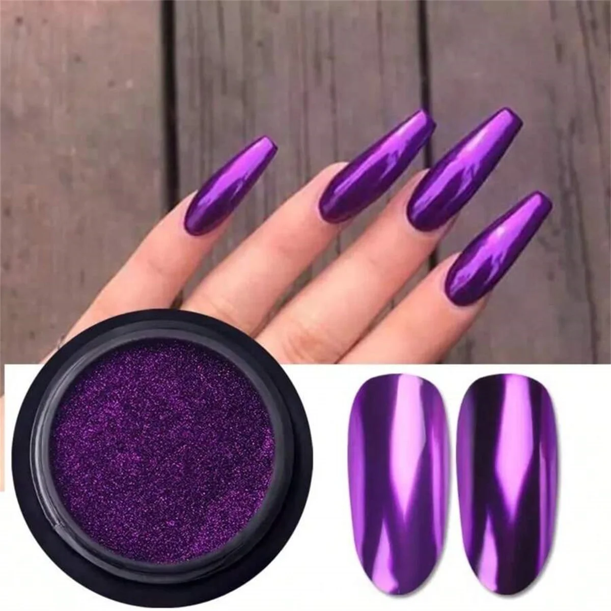 1pc Kürbis Magie Spiegel Pulver Chrom Nagel Pulver Holographische Laser Farbe Nagel Pulver Funkelnden Nail art Creation Werkzeug – Detail 4