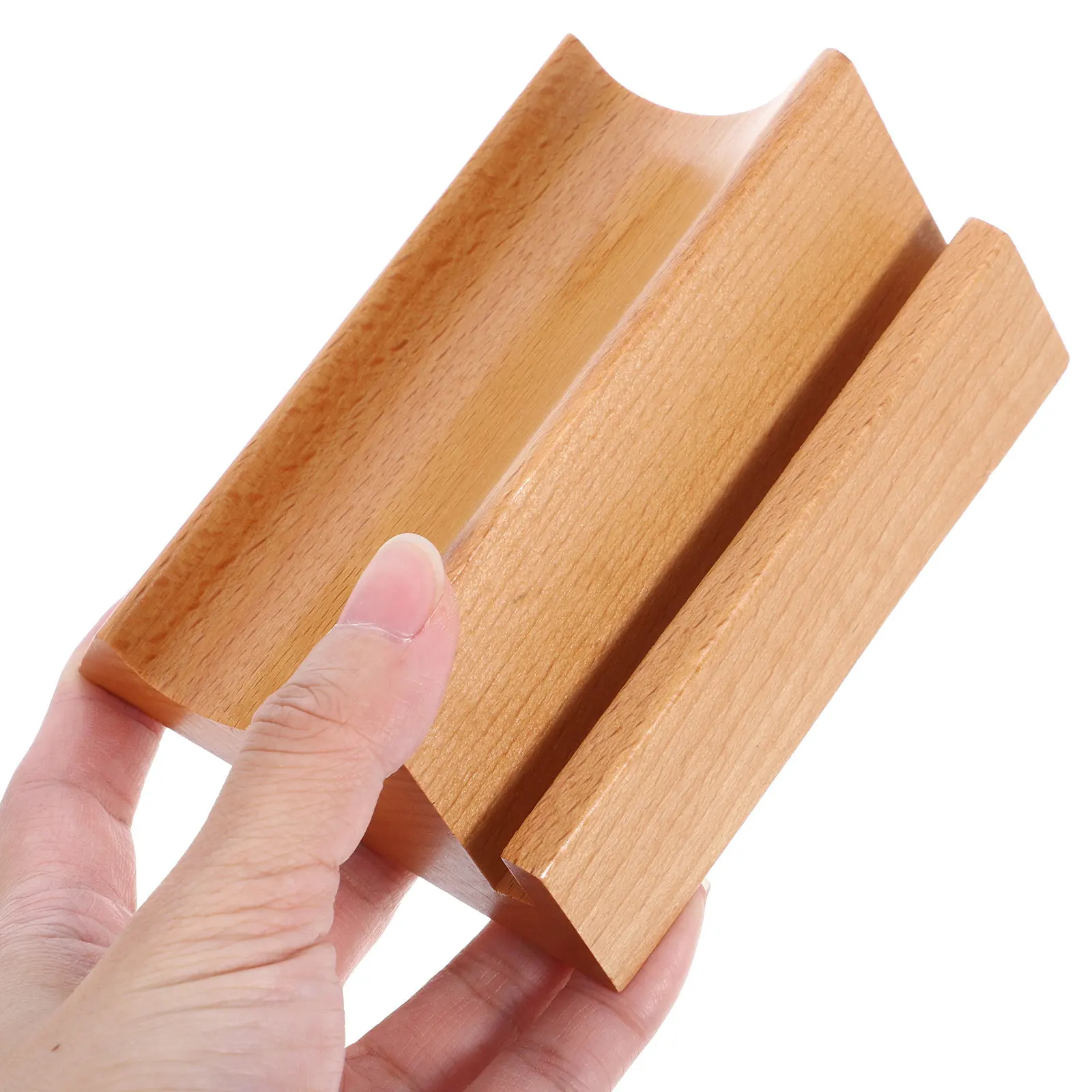 Dual-Slot Wooden Desk Organizer Stand Multifunctional Calendar Phone Card Holder Smooth Surface Scratch-Resistant Rustic