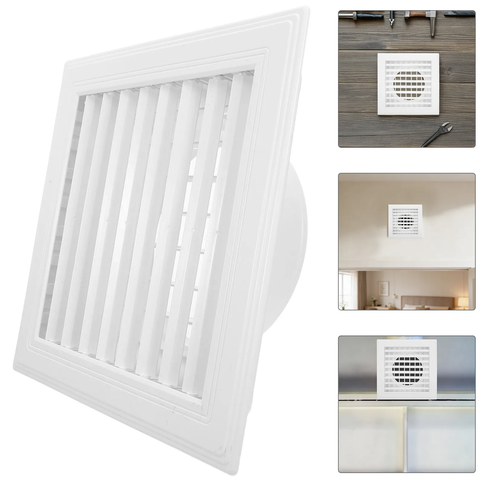 

Square ABS Central Air Conditioning Vent Outlet Double Layer Louver Grille Ceiling Vent Cover Noise Reduction Air Flow