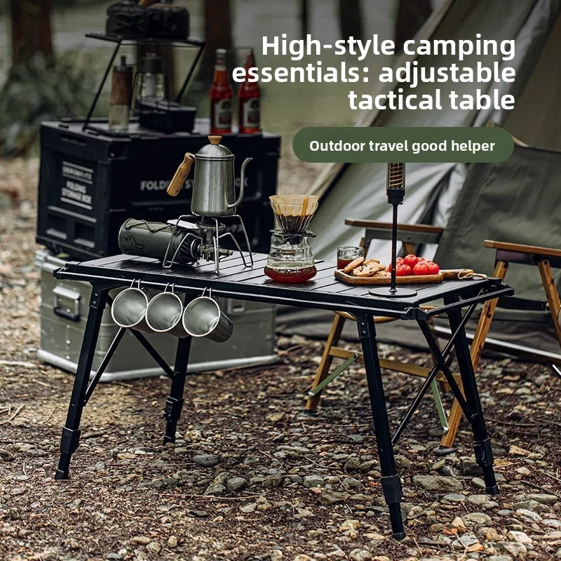 Dotwise Camping Table Foldable Portable IGT Outdoor Table Adjustable Height Aluminum Alloy For Outdoor Barbecue Picnic Fishing image 3