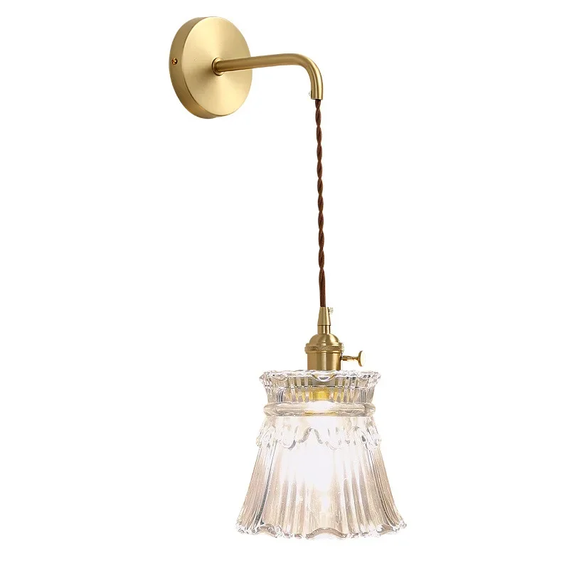 

Wiring-free wall lamp retro small bedroom bedside lamp French wireless aisle porch guest