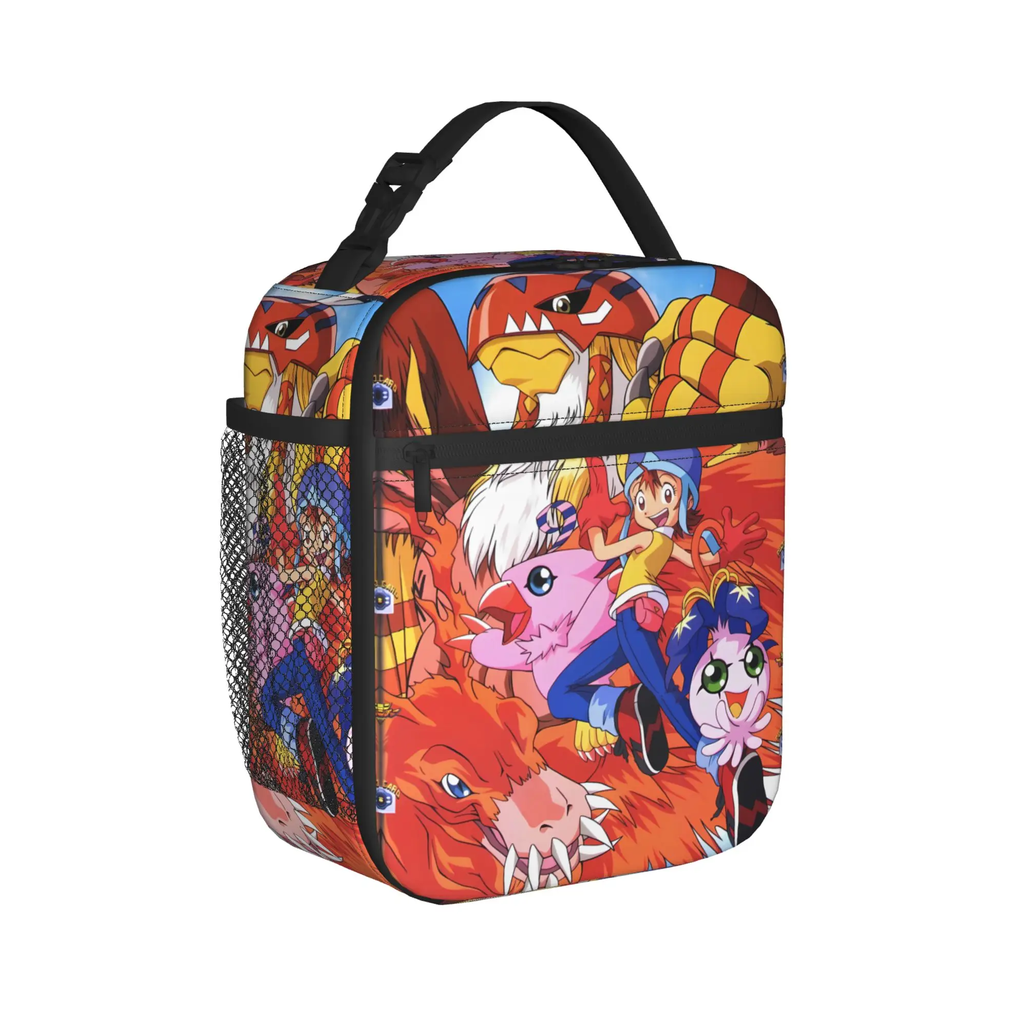 Lunch Bag Anime Digimon Adventure Picnic Lunch Box For Child  Kawaii Portable Insulated Print Cooler Bag