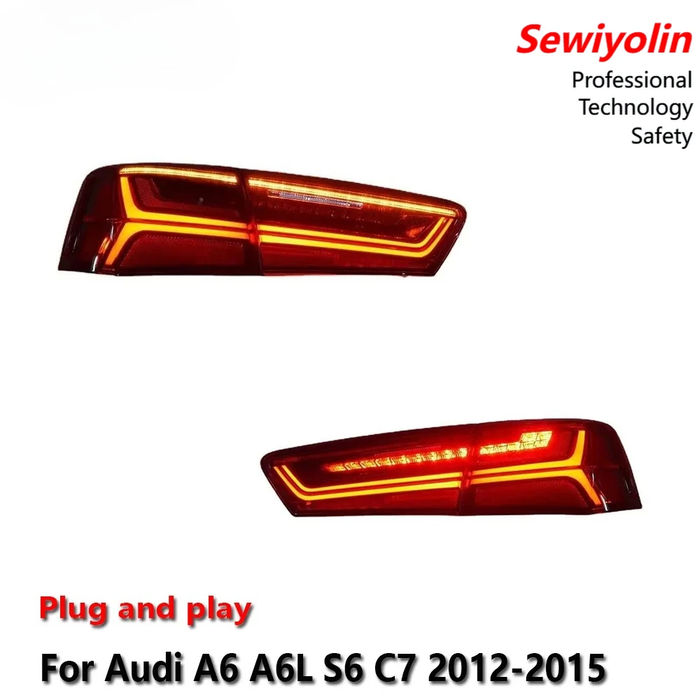 

Car Accessories LED Tail Lights For Audi A6 A6L S6 C7 2012-2015 Rear Sequential Signal Lamp Plug And Play 12V DRL Signal